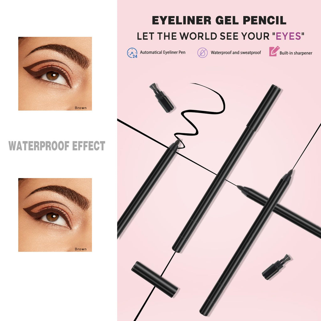 Generic Beauty Gel Eyeliner for Mature Eyes | Round-Tip, Waterproof & Smudge-Proof Brown