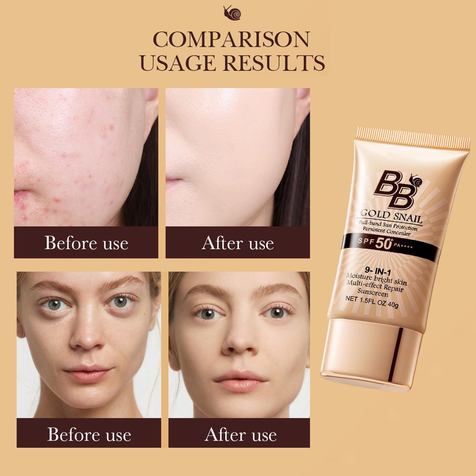 Generic Korean BB Cream SPF 50 - 9-in-1 Waterproof Foundation (2-pcs)