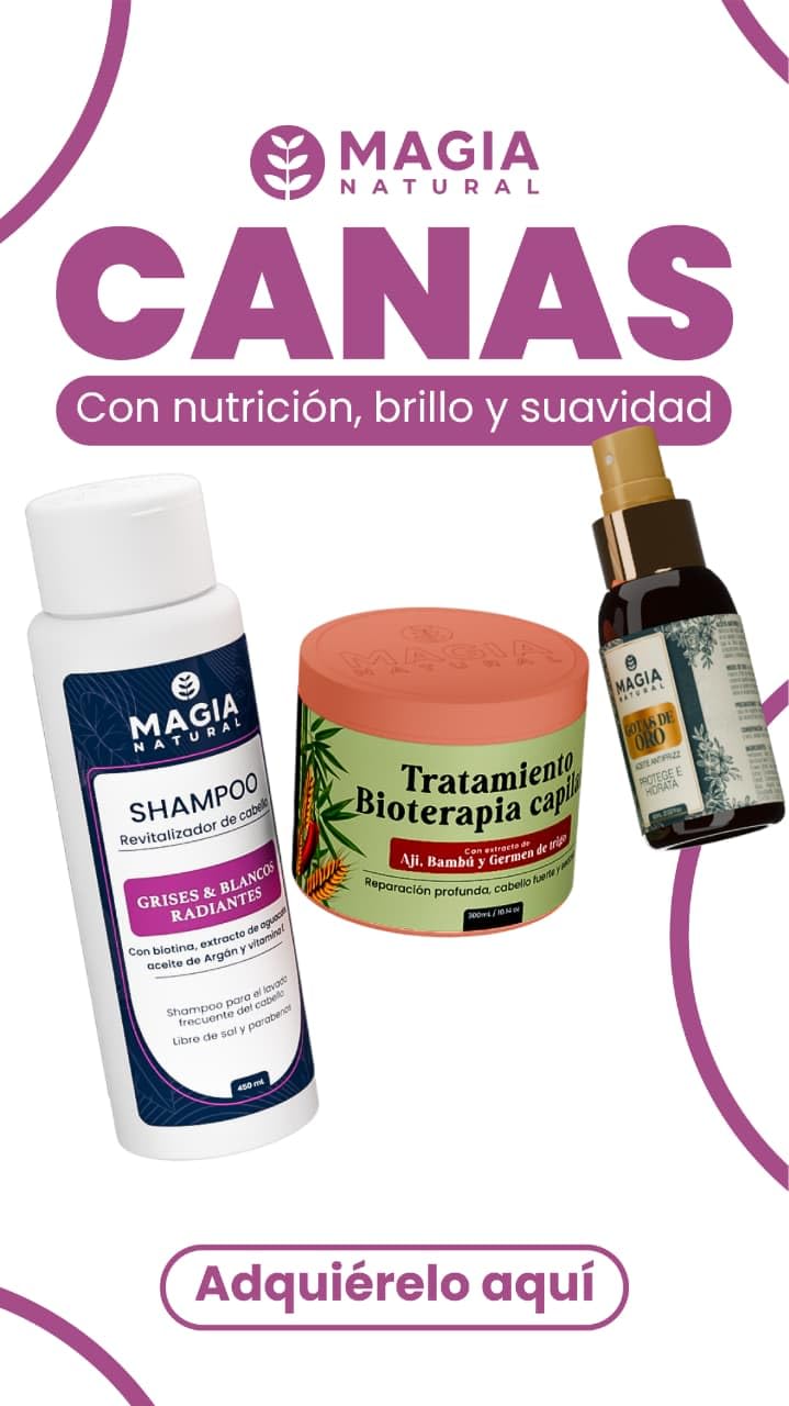 Generic Magia Natural 3-Piece Hair Kit for Gray Hair | Revitalizing Shampoo, Biotherapy Mask, Anti-Frizz Drops