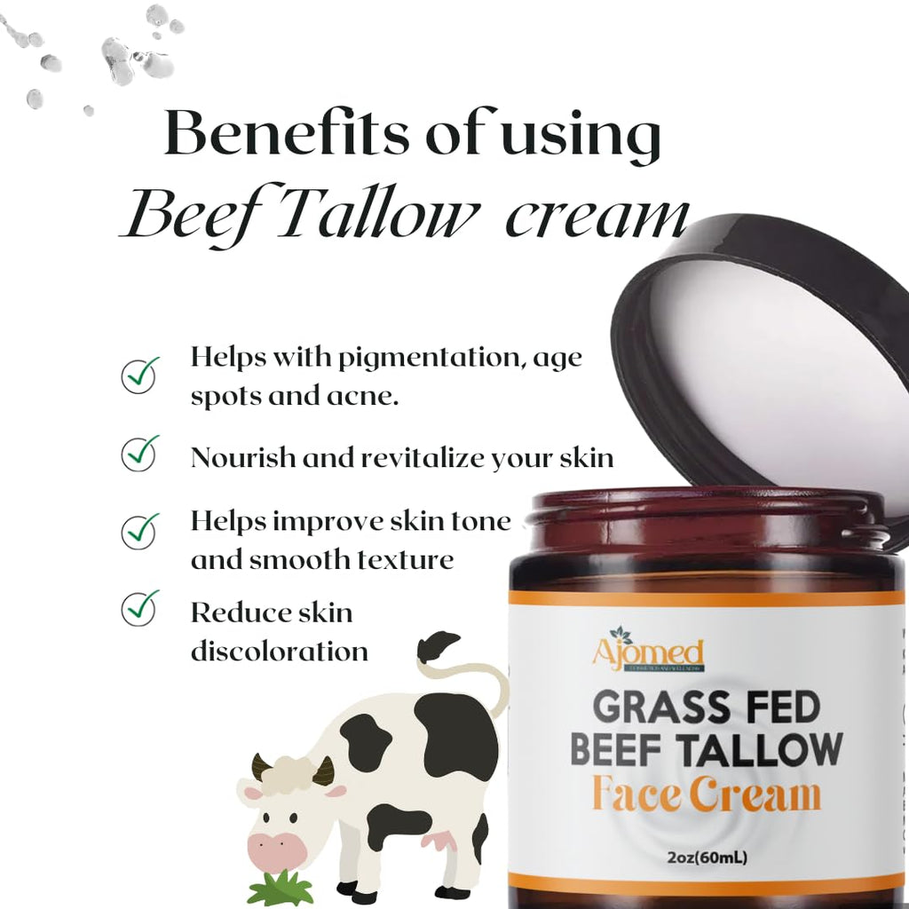 Generic Tallow Face Moisturizer Lavender Vanilla — Non-Greasy Cream for Dry & Sensitive Skin