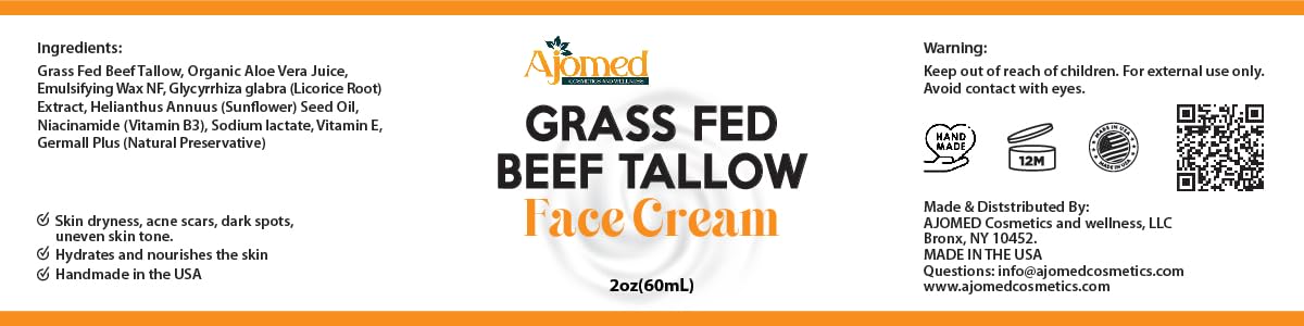 Generic Tallow Face Moisturizer Lavender Vanilla — Non-Greasy Cream for Dry & Sensitive Skin
