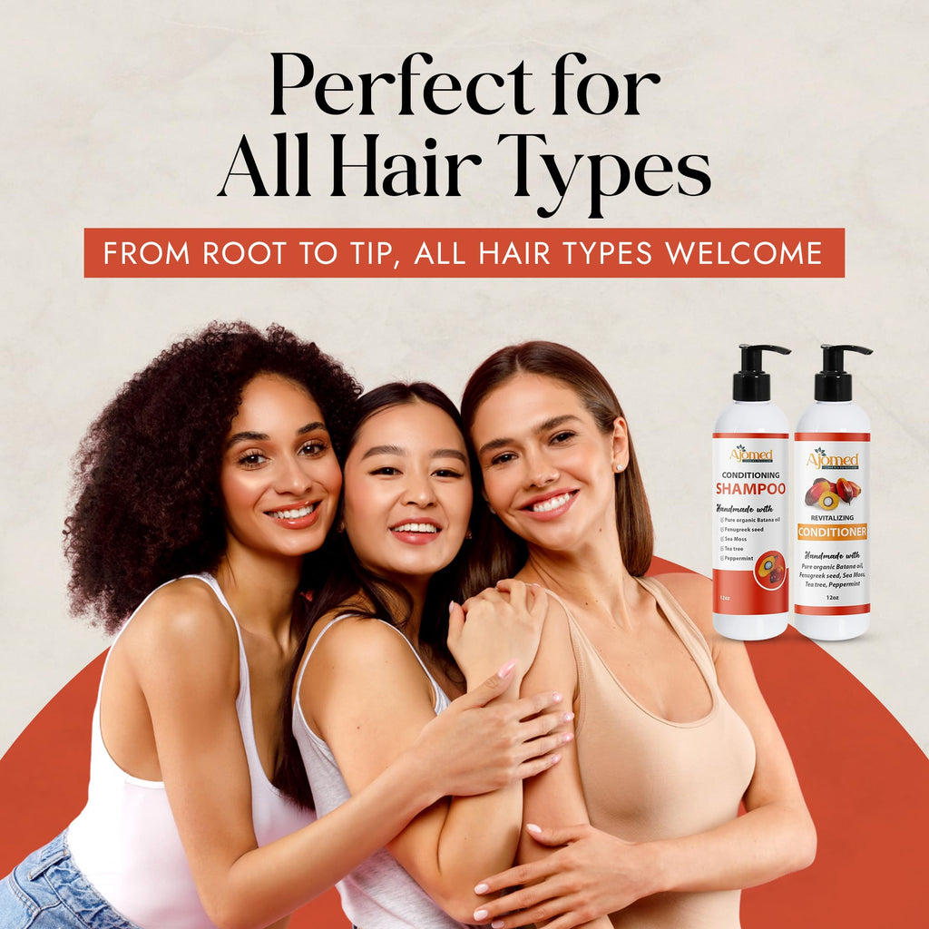 Handmade Hair Shampoo & Conditioner Set with Batana Oil & Sea Moss