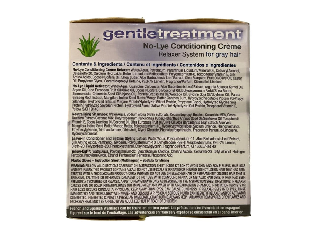 Gentle Treatment Grey No-Lye Relaxer Kit – 3-Set with Aloe Vera Gel | Gentle Treatment