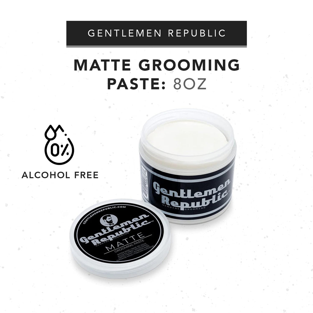 Gentlemen Republic Matte Paste Pack of 2 – Water-Based, Alcohol-Free, Superior Hold, Matte Finish | Made in USA