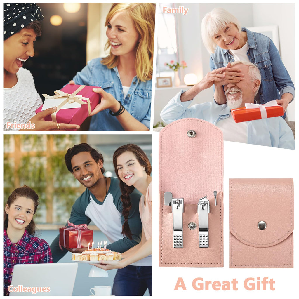 Geosar 50-Set Travel Manicure Kit Stainless Steel Case Pink