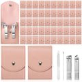 Geosar 50-Set Travel Manicure Kit Stainless Steel Case Pink