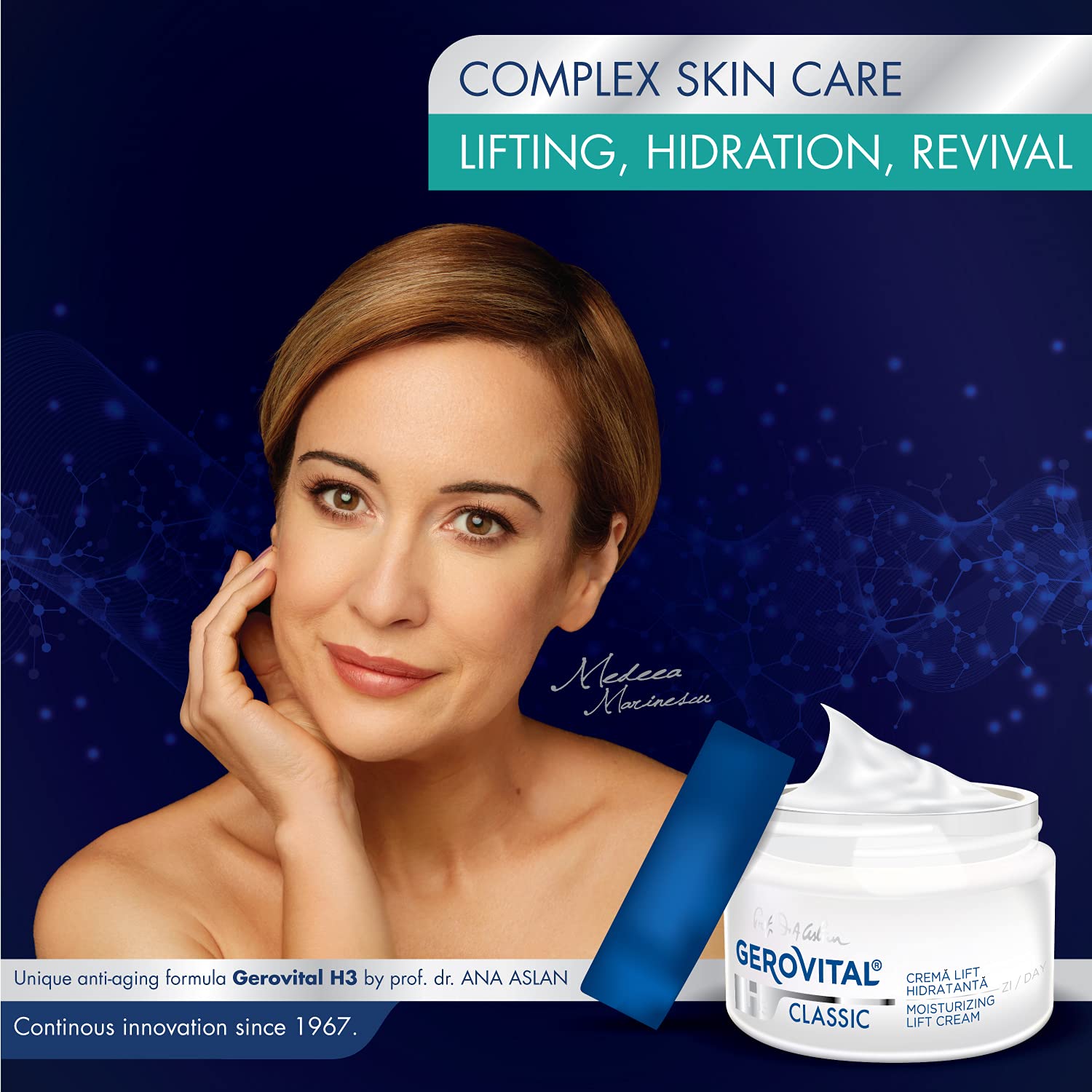 Gerovital Classic Moisturizing Lifting Cream with Hyaluronic Acid & Vitamin E – Deep Hydration & Anti-Aging Support (50 ml)