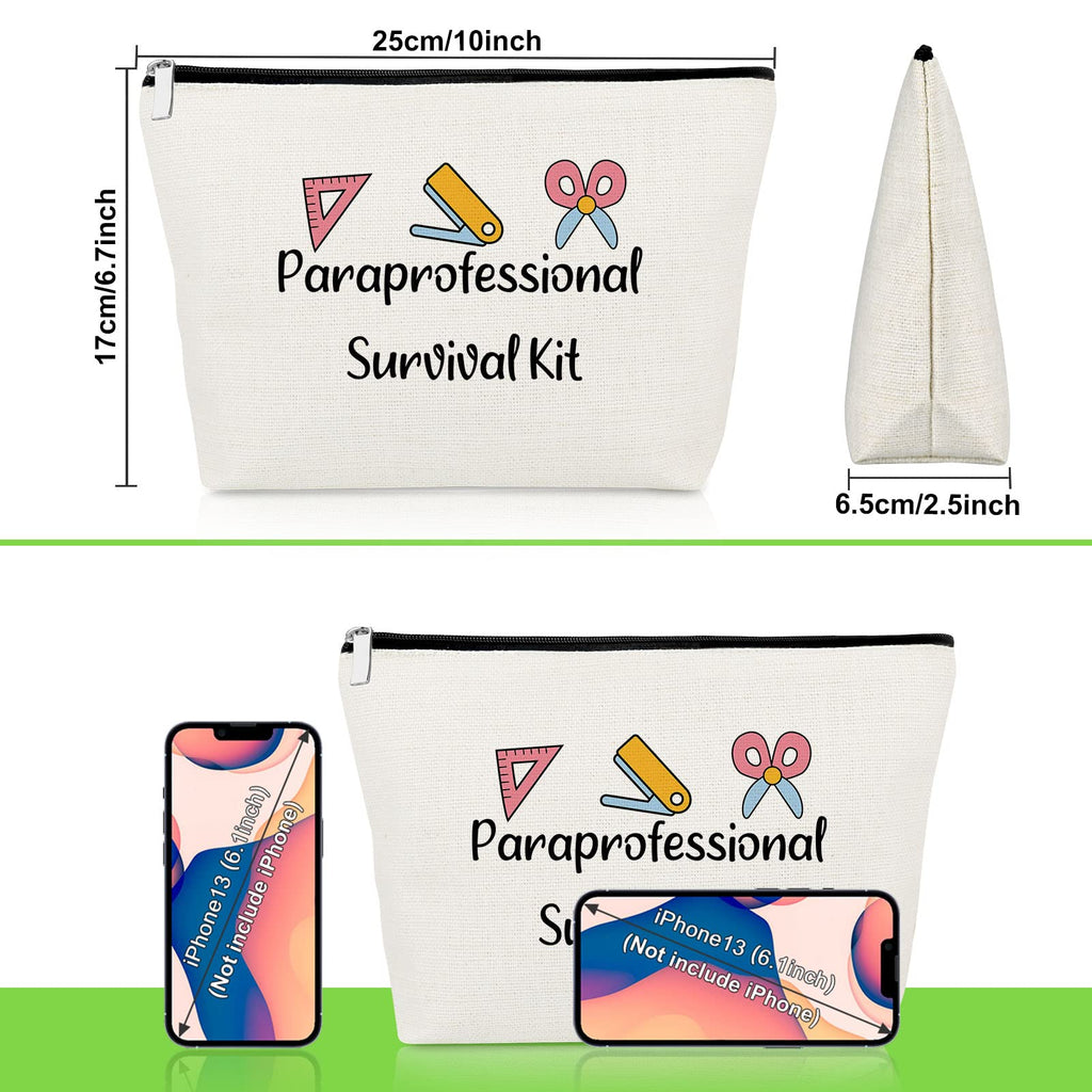Gevody Paraprofessional Appreciation Gift 3-Pack Makeup Bags | Travel Cosmetic Pouches for Paraeducators