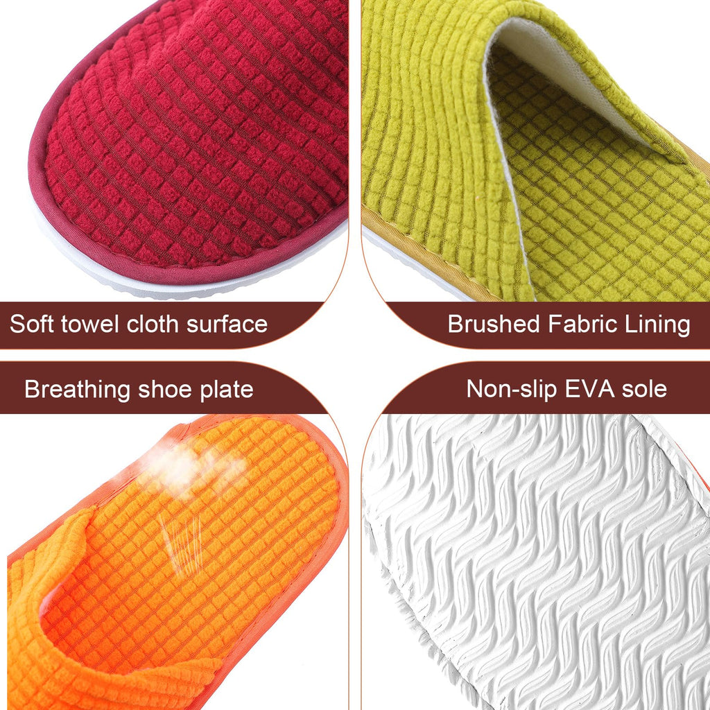 Geyoga 24 Pairs Guest Slippers — Soft Coral Fleece, Non-Slip EVA Sole, For Hotels, Spas, and Weddings