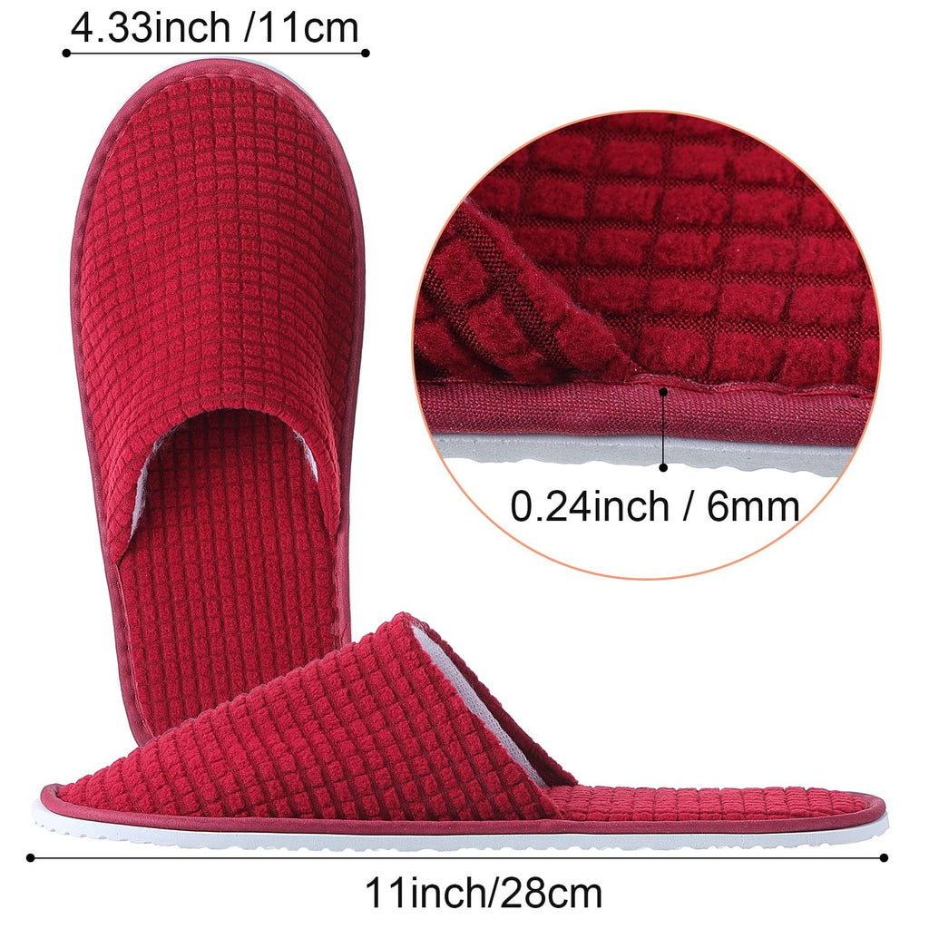Geyoga 12 Pair Guest Slippers – Non-Slip, Washable & Reusable, 4 Colors
