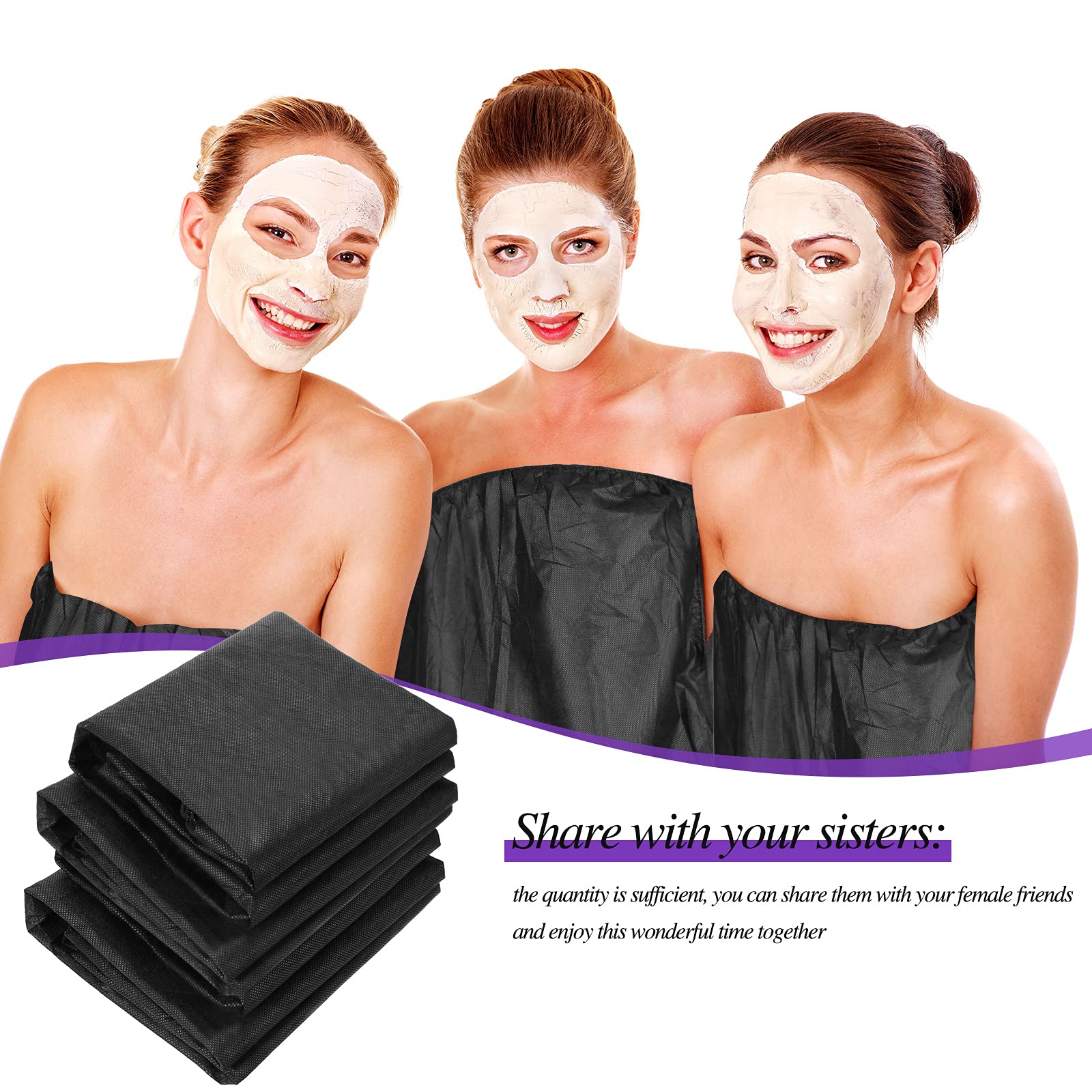 Geyoga 20 Pcs Disposable Spa Wraps – Adjustable Non-Woven Bath Robes for Salon & Beauty