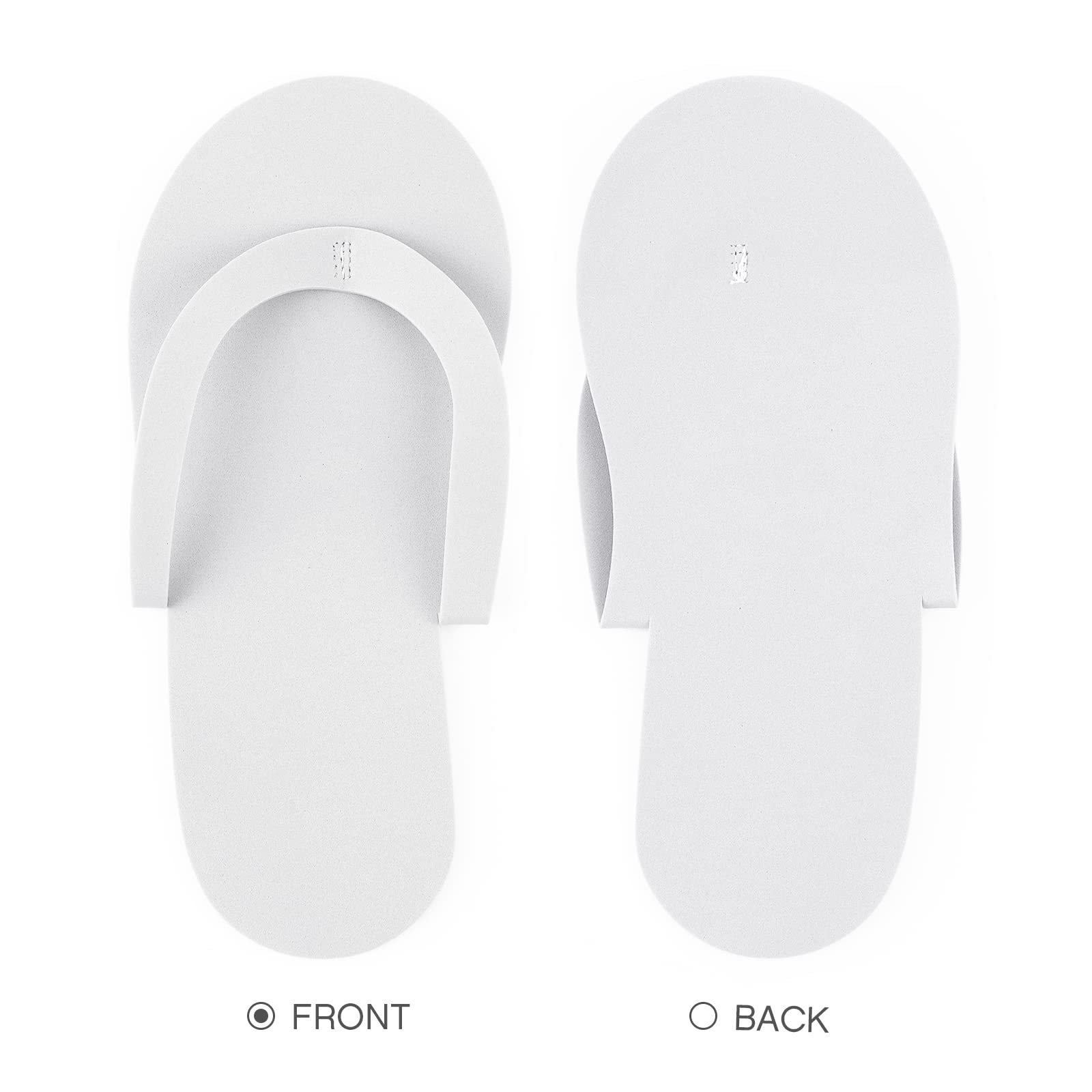 Geyoga 48 Pairs Disposable Pedicure Slippers – Foam Spa Flip Flops for Women (White)