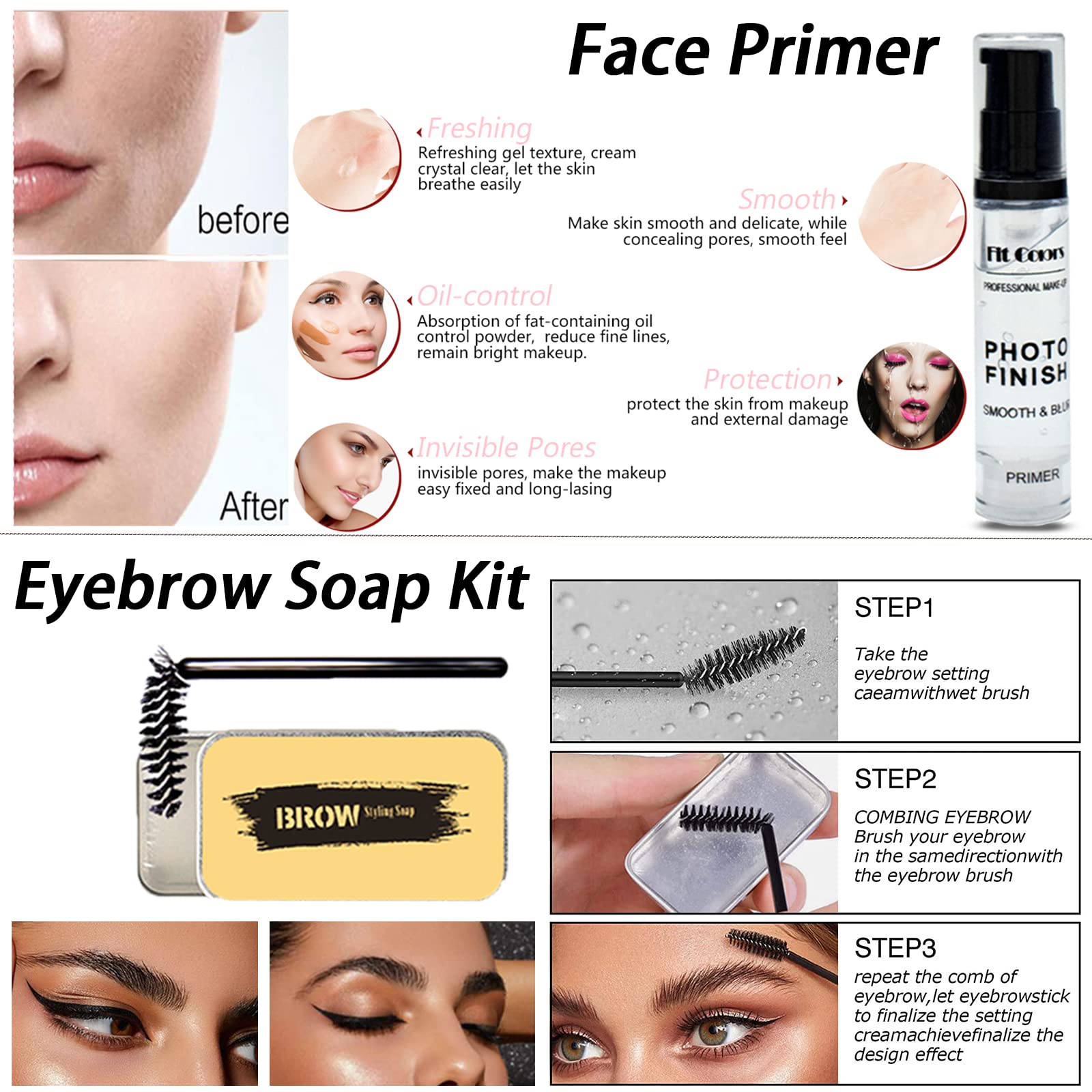 Geyomi All-in-One Makeup Kit | 12-Color Eyeshadow Palette, Foundation & More