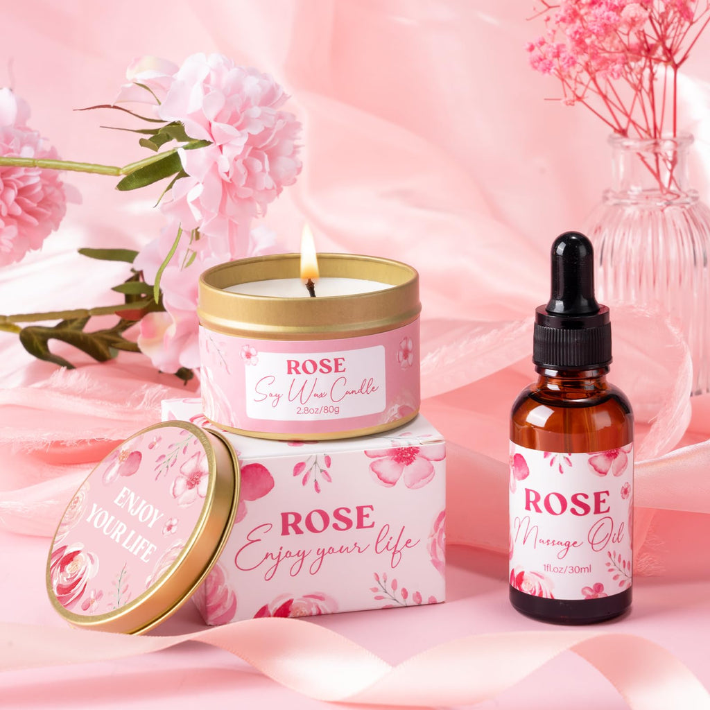GiftPeak Rose Spa Gift Basket for Women | Birthday Gifts & Self-Care Box