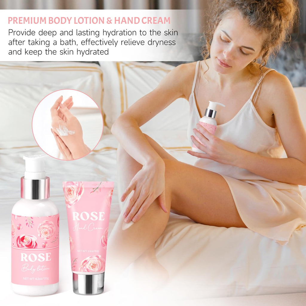 GiftPeak Rose Spa Gift Basket for Women | Birthday Gifts & Self-Care Box