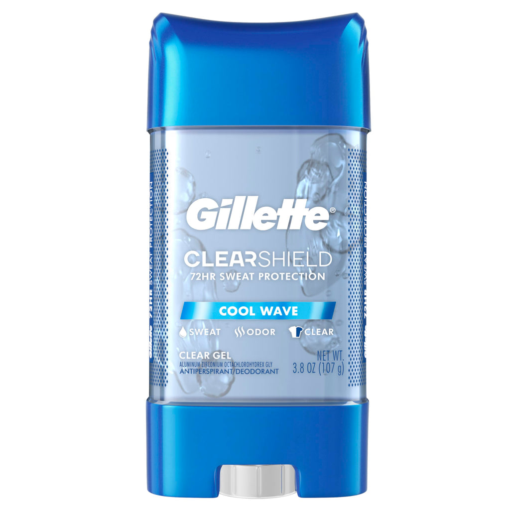 Gillette Advanced Clear Gel Antiperspirant Cool Wave – 5 Pack (3.8 oz each, 19 oz total)
