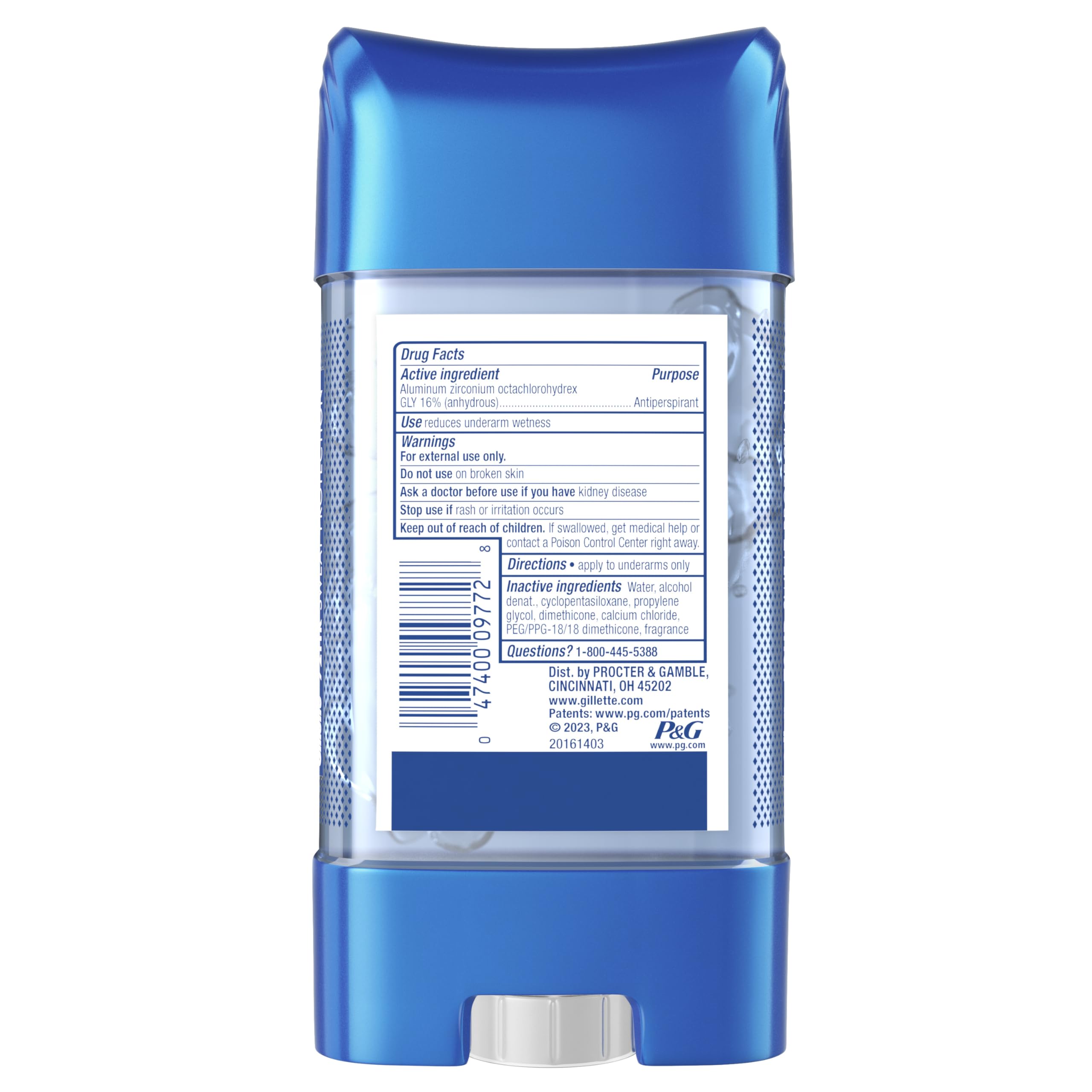 Gillette Advanced Clear Gel Antiperspirant Cool Wave – 5 Pack (3.8 oz each, 19 oz total)