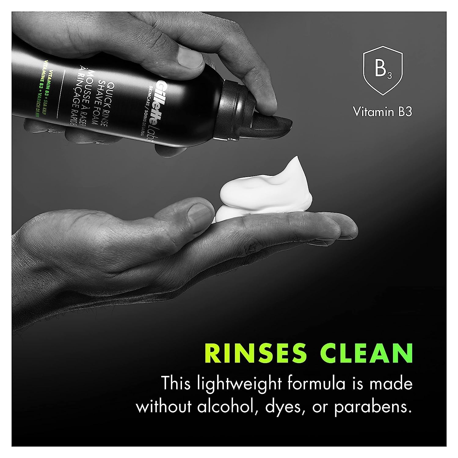 Gillette Labs Quick Rinse Foam for Men – Lightweight Shave Foam, 8.1 oz