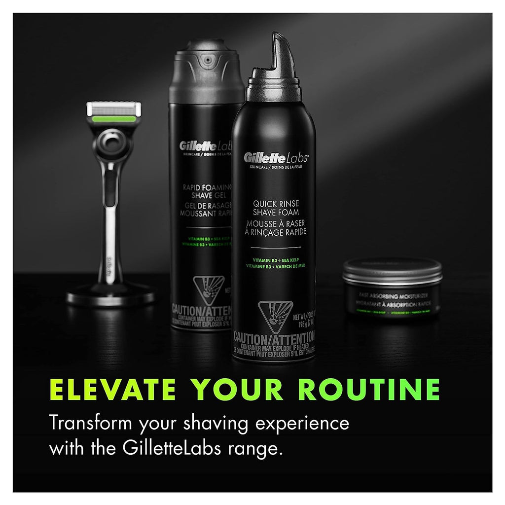 Gillette Labs Quick Rinse Foam for Men – Lightweight Shave Foam, 8.1 oz