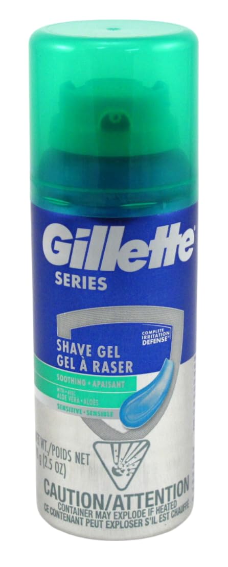 Gillette Series Shave Gel with Aloe Vera – Sensitive Skin, 2.5 oz, 12 Pack