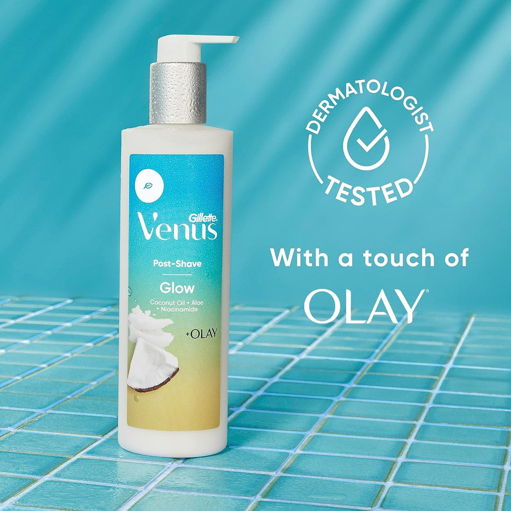 Gillette Venus Glow Post-Shave Oil Infused Moisturizer – Hydrating Aftershave Moisturizer for Women, 12 oz