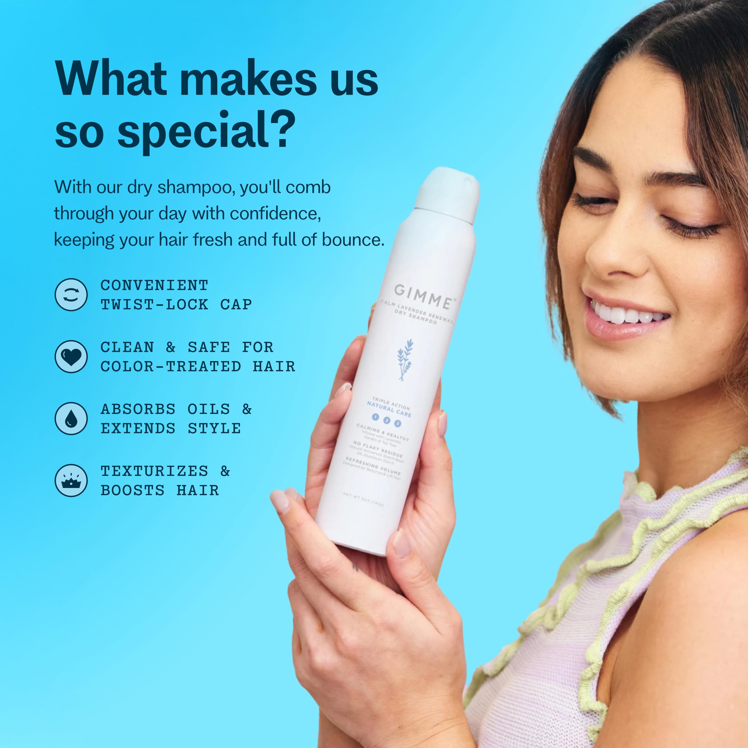 GIMME Beauty Dry Shampoo – All Hair Types Including Blonde | Biotin, Aloe Vera & Keratin