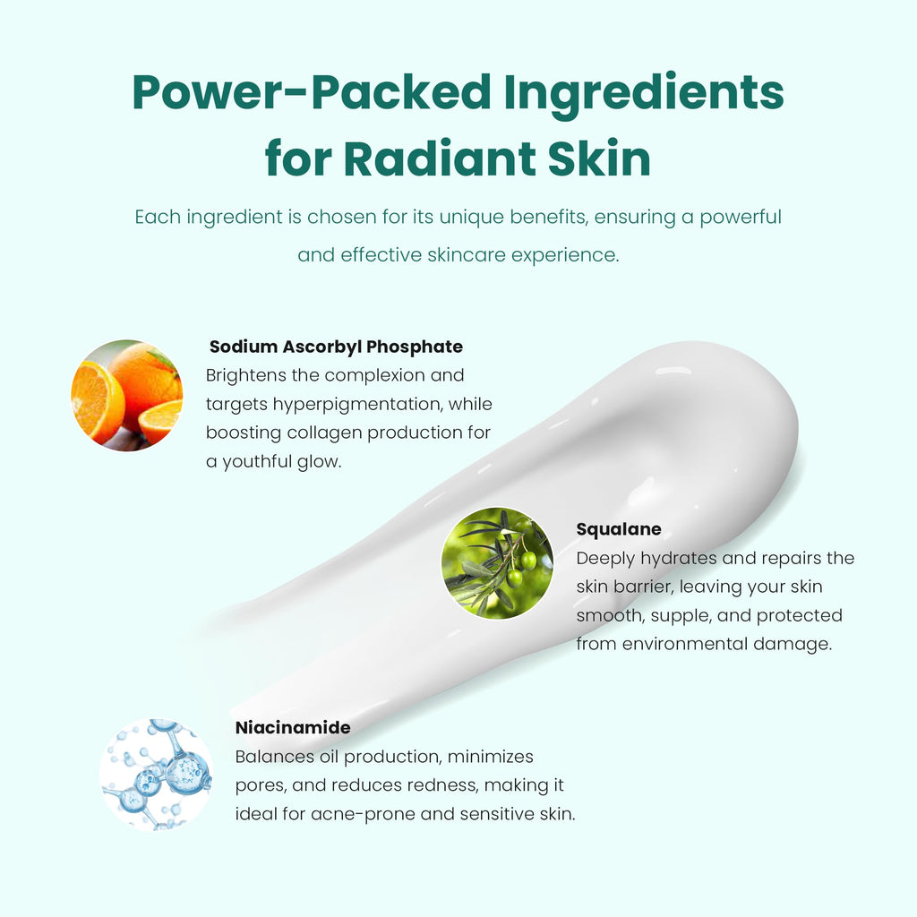 Gin Amber Beauty Vitamin C (10%) + Squalane Repair Cream – Face Moisturizer & Primer (1 fl oz)