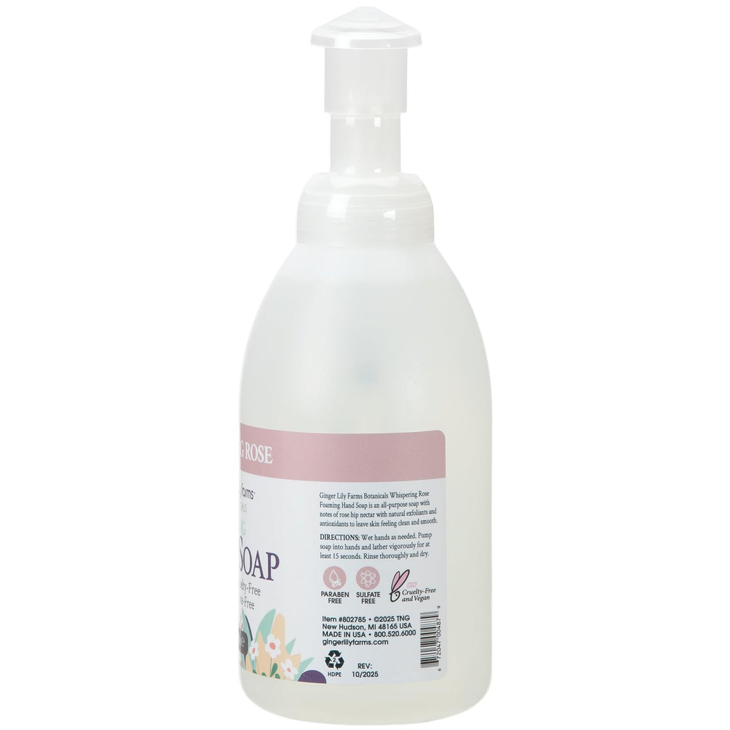 Ginger Lily Farms Botanicals All-Purpose Foaming Hand Soap Refill – 20 oz, 8-Pack, Vegan & Cruelty-Free, Whispering Rose