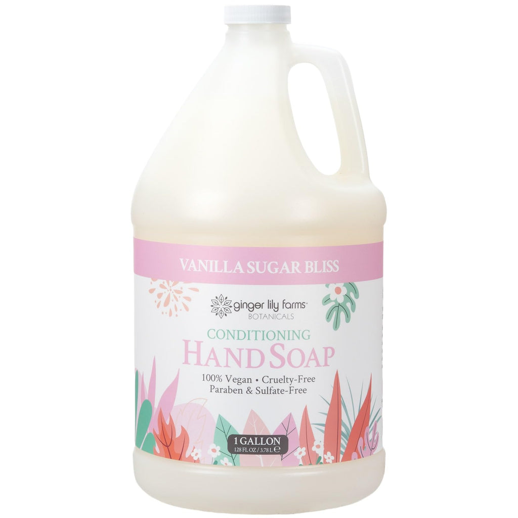Ginger Lily Farms Botanicals Conditioning Hand Soap Refill – Vanilla Sugar Bliss, 1 Gal (128 oz), Vegan & Cruelty-Free