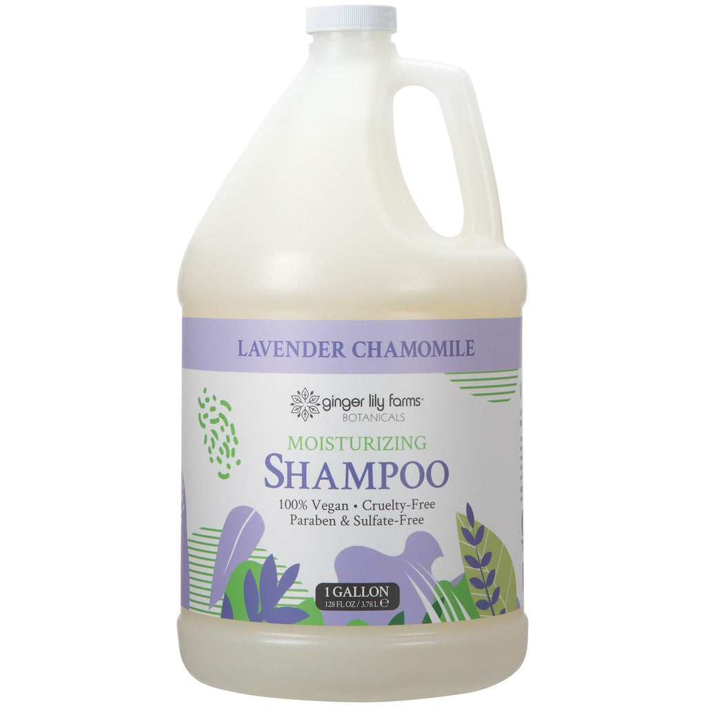 Ginger Lily Farms Botanicals Moisturizing Shampoo for All Hair Types – Lavender Chamomile, 1 Gallon Refill