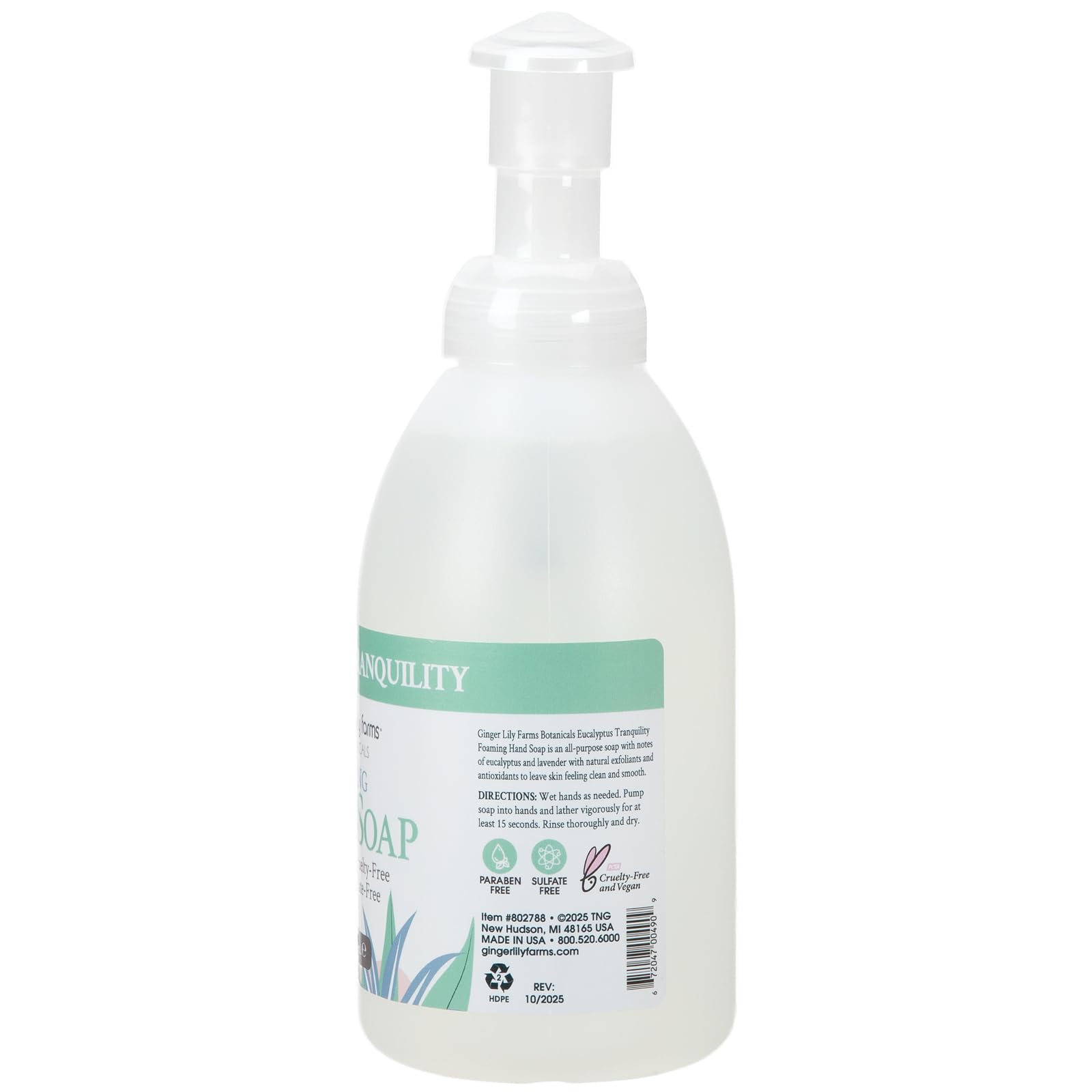 Ginger Lily Farms Botanicals All-Purpose Foaming Hand Soap Refill – Vegan, Cruelty-Free, Eucalyptus Tranquility, 20 fl oz (Pack of 8)