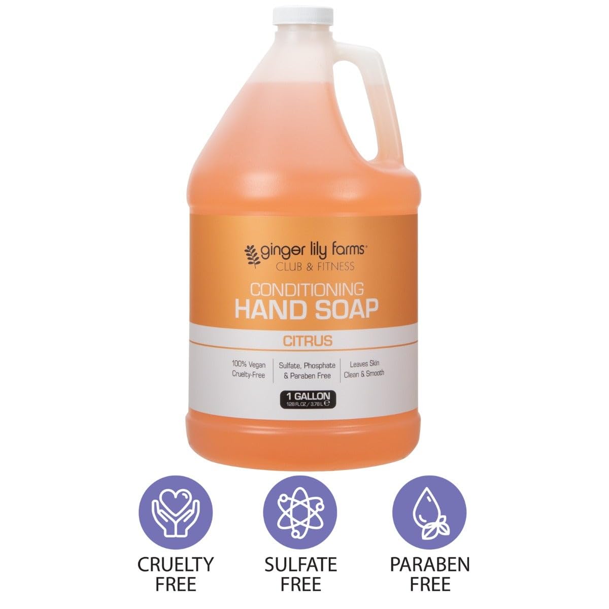 Ginger Lily Farms Club Conditioning Hand Soap Refill – 1 Gallon, Vegan & Cruelty-Free, Citrus