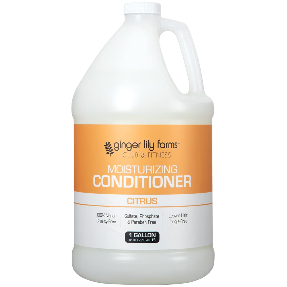 Ginger Lily Farms Club & Fitness Moisturizing Conditioner – 1 Gallon, Vegan, Cruelty-Free, Citrus
