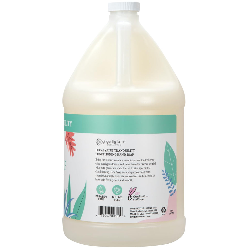 Ginger Lily Farms Botanicals Conditioning Hand Soap Refill – Eucalyptus Tranquility, 1 Gallon