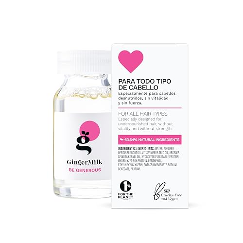 GINGER MILK Nutritive Hair Treatment Ampoule | BE GENEROUS | Pack of 3 x 0.5 fl oz