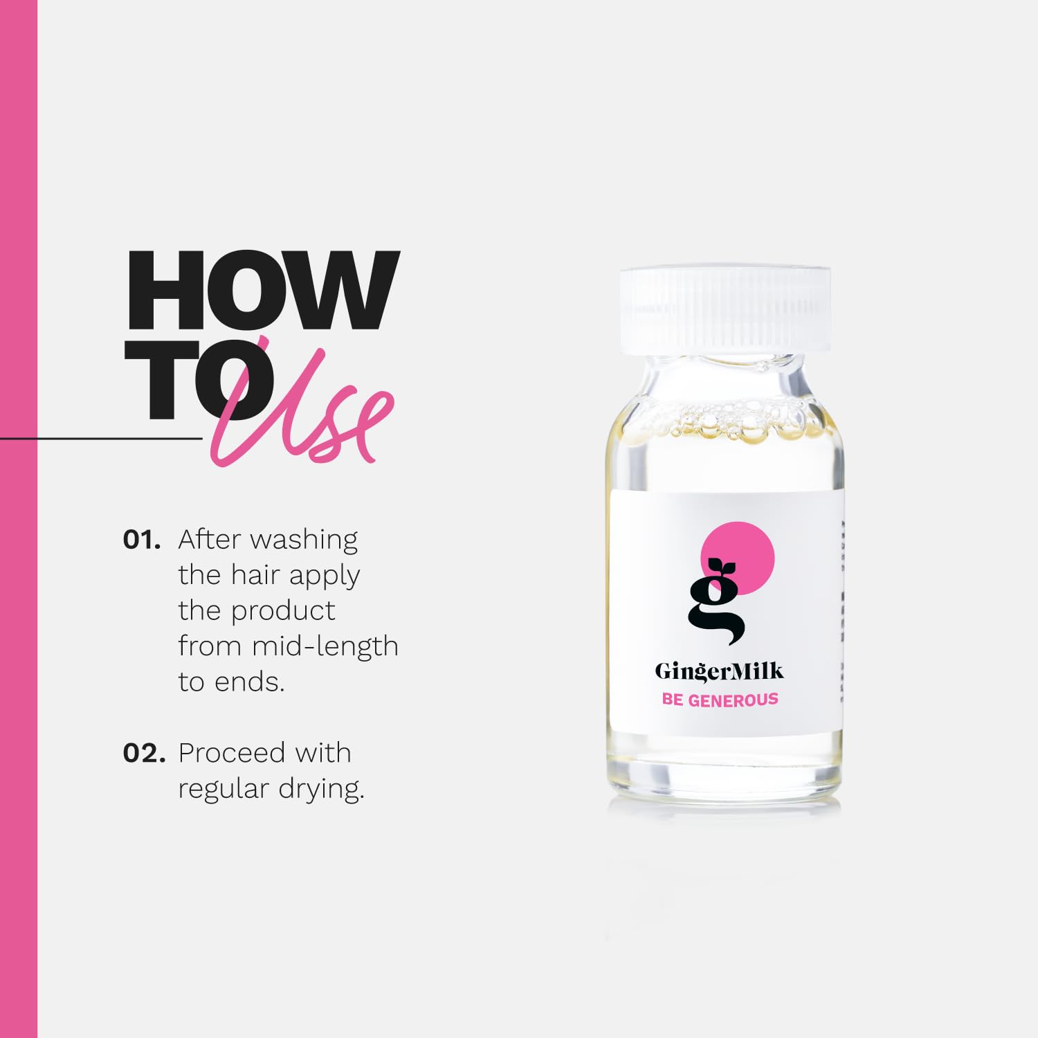 GINGER MILK Nutritive Hair Treatment Ampoule | BE GENEROUS | Pack of 3 x 0.5 fl oz