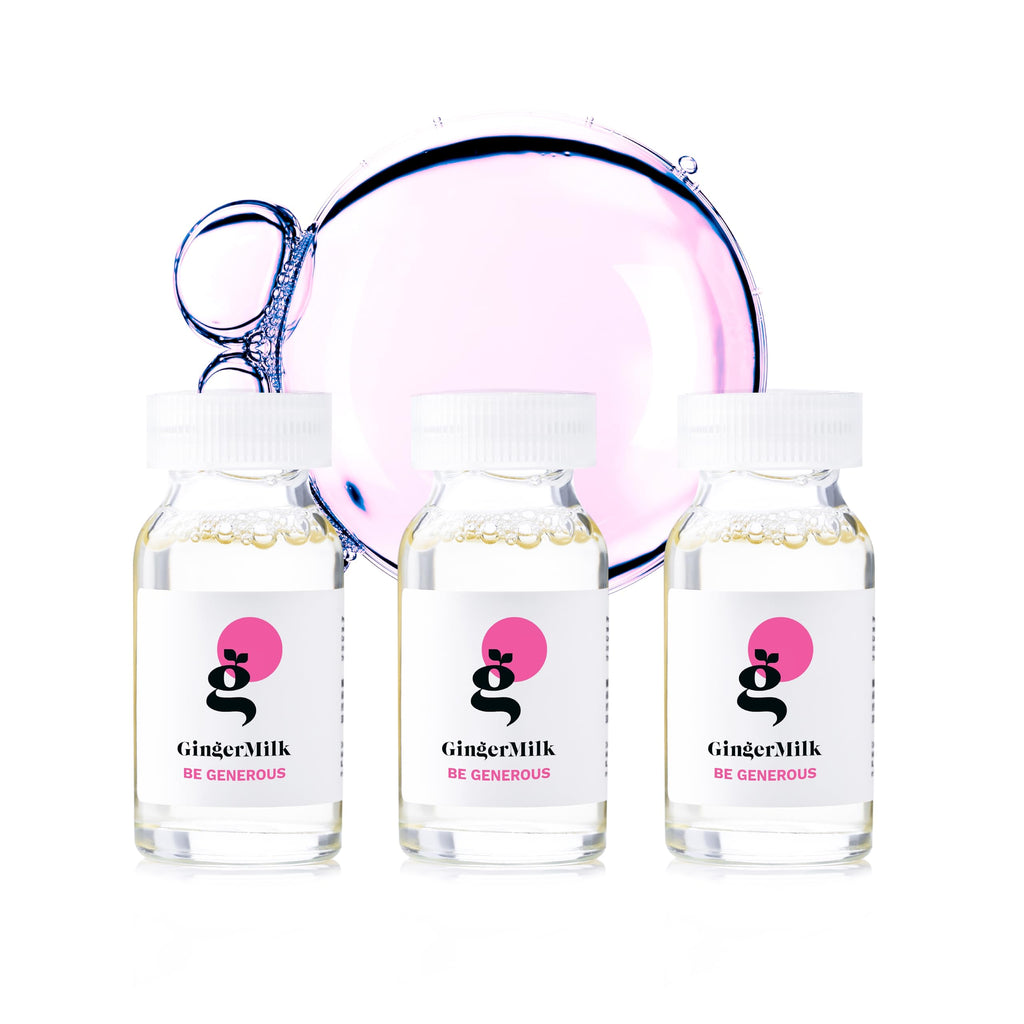 GINGER MILK Nutritive Hair Treatment Ampoule | BE GENEROUS | Pack of 3 x 0.5 fl oz