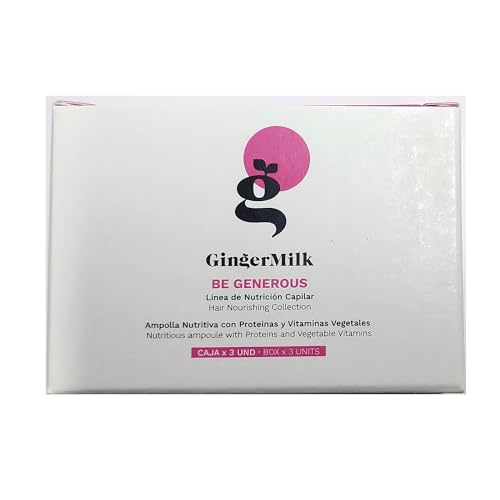 GINGER MILK Nutritive Hair Treatment Ampoule | BE GENEROUS | Pack of 3 x 0.5 fl oz