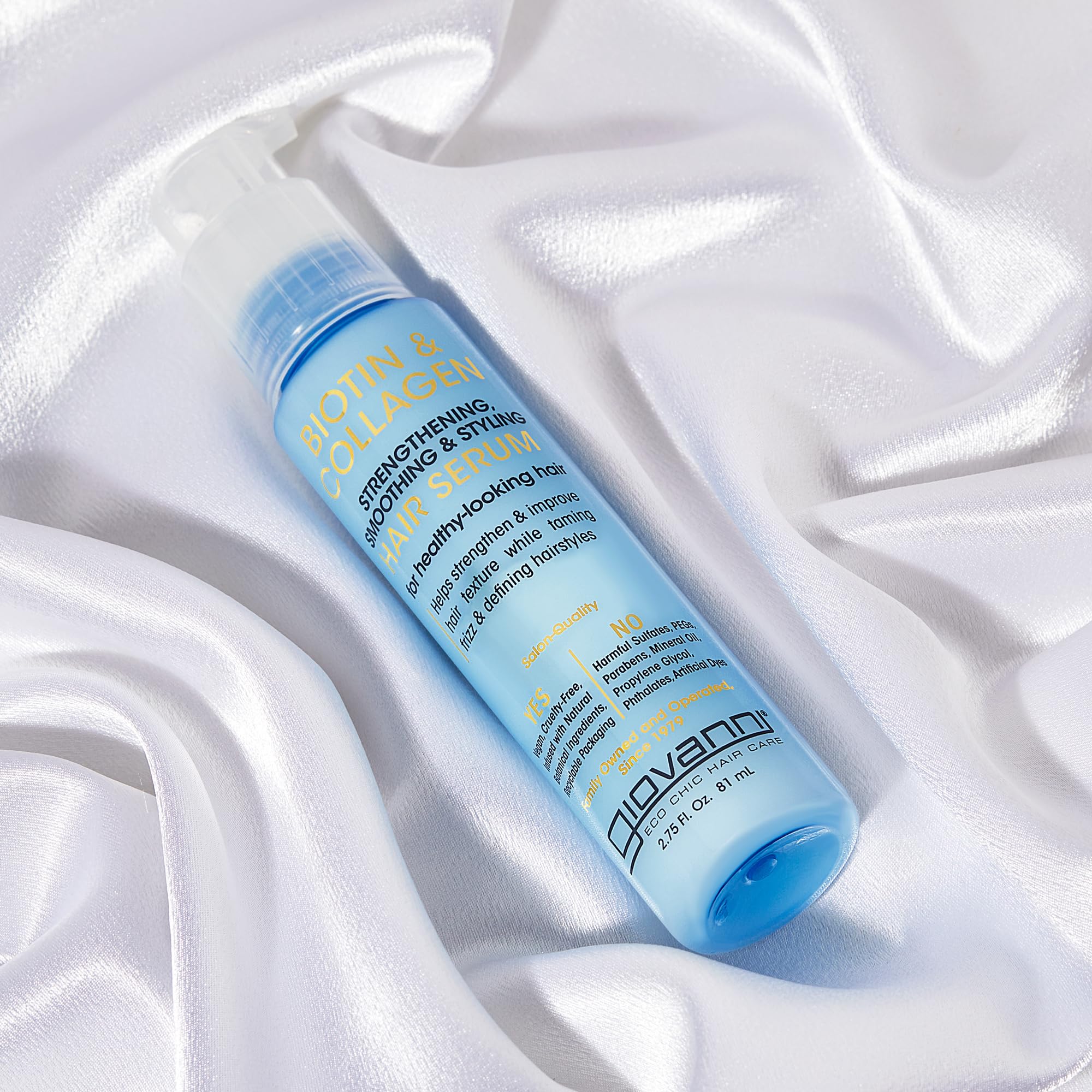 GIOVANNI Biotin & Collagen Hair Serum – Strengthen, Smooth & Style | Vegan & Cruelty-Free