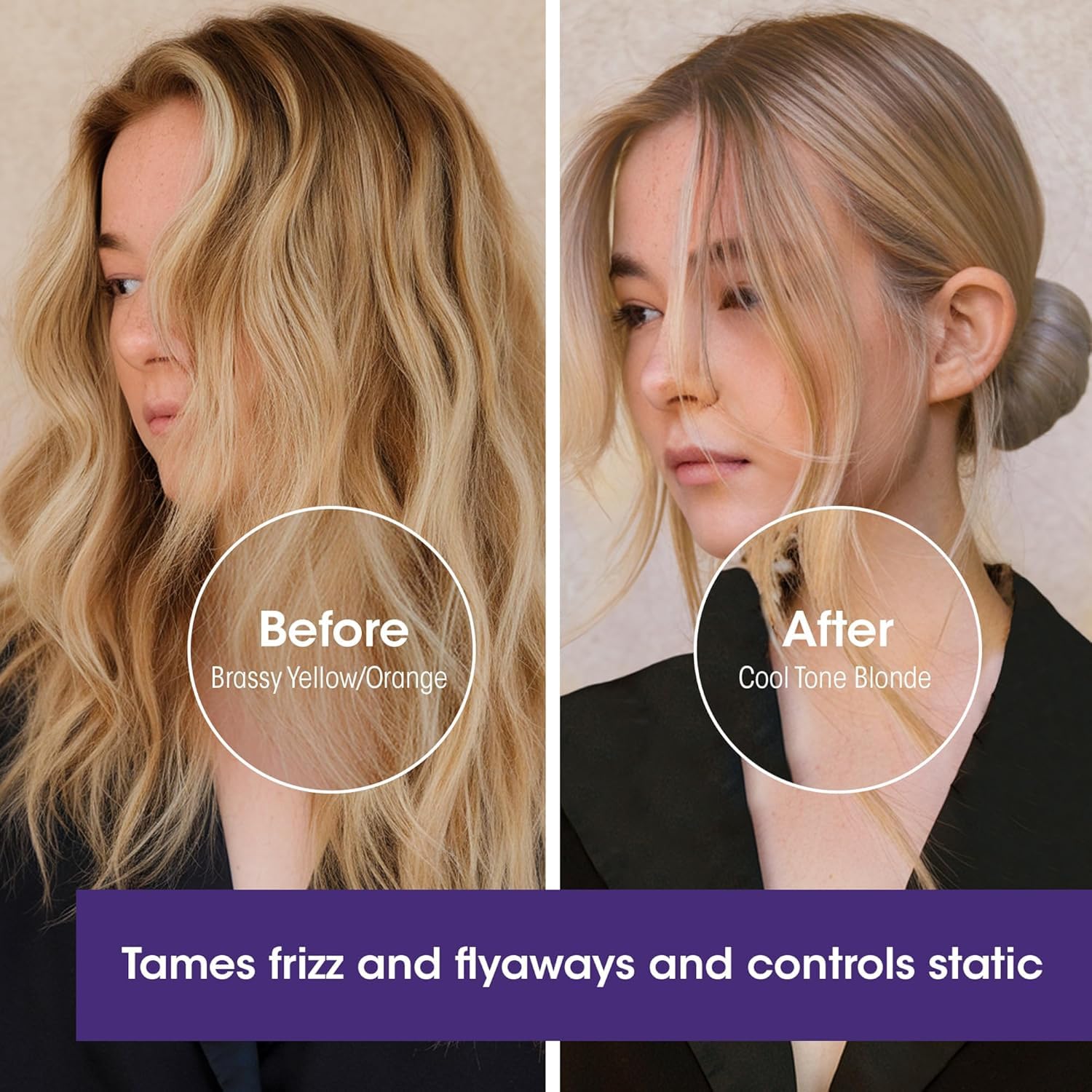 GIOVANNI Color Chic Purple Leave-In Foam – Toning & Volume for Blonde, Gray & Fine Hair | 7 fl oz
