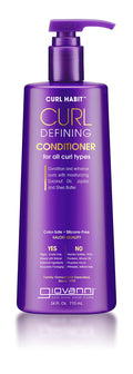 GIOVANNI Curl Habit Curl Defining Conditioner – For Curly Hair, Vegan, Cruelty-Free, Silicone-Free, 24 oz