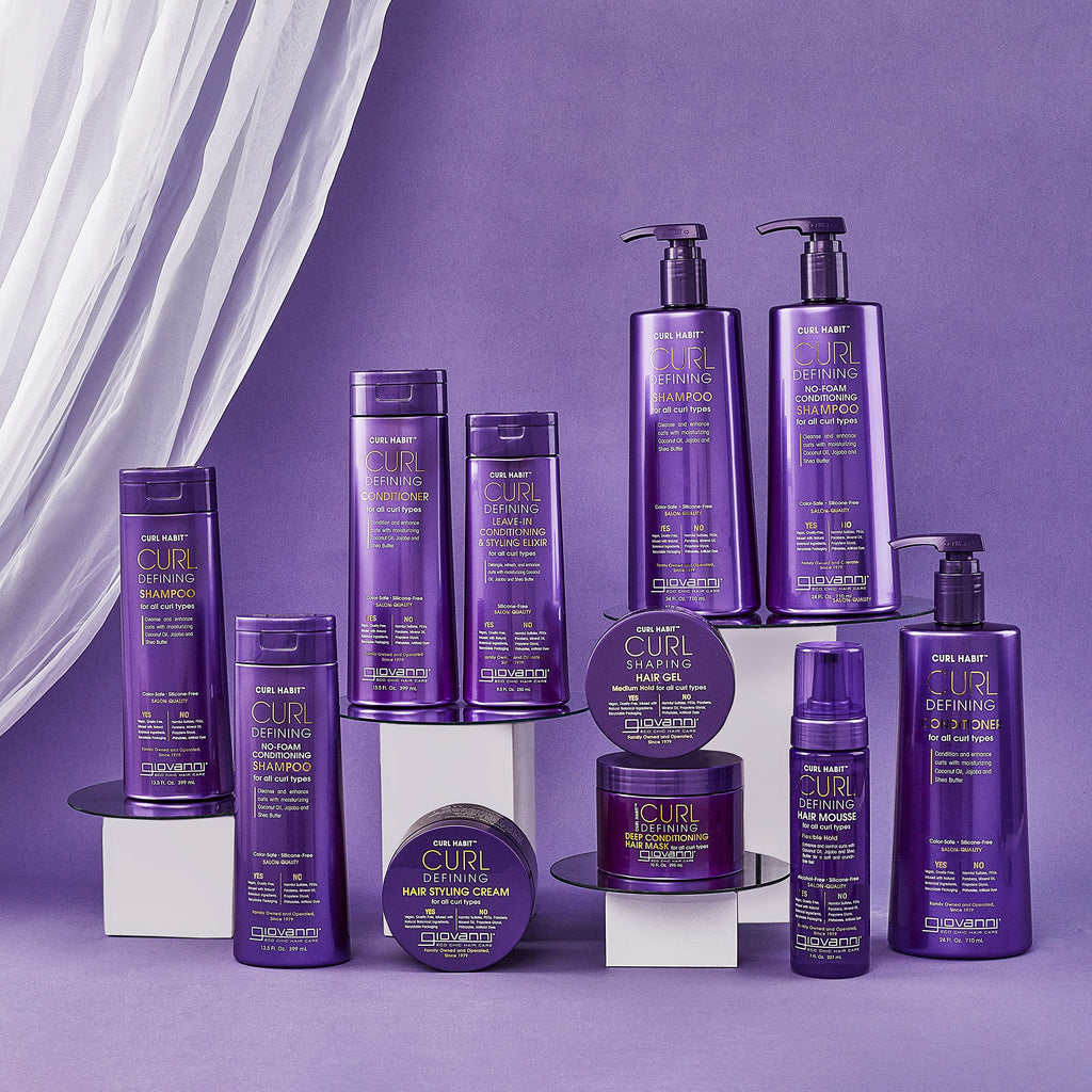 GIOVANNI Curl Habit Defining Cream - Silicone Free, Lightweight Frizz Control & Curl Definition - 10 oz