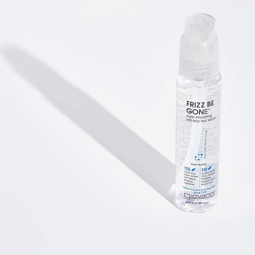 GIOVANNI Eco Chic Frizz Be Gone – Super Smoothing Anti-Frizz Hair Serum, Color-Safe & Shine-Boosting | 2.75 oz