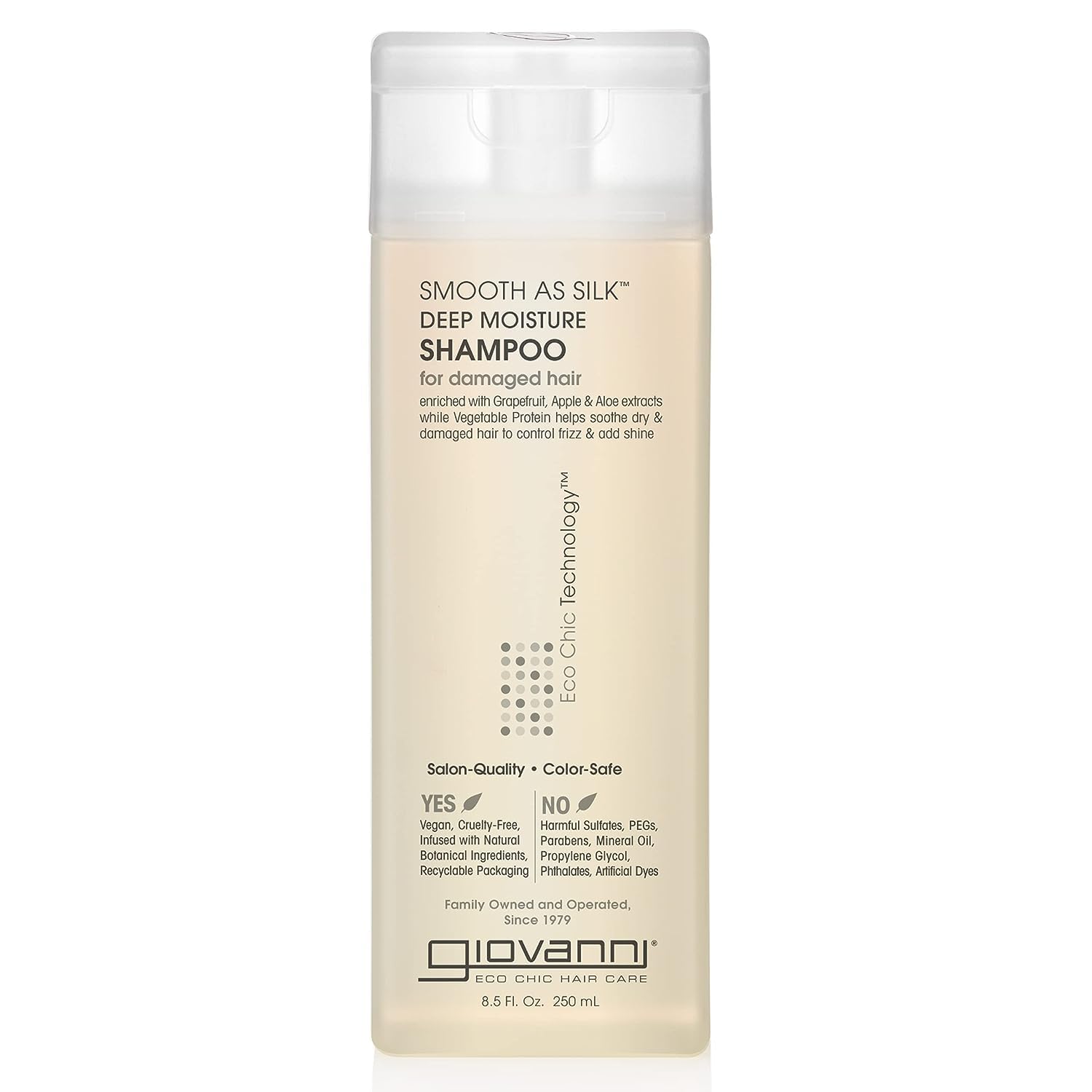Giovanni Eco Chic Smooth as Silk Deep Moisture Shampoo – 8.5 oz | Hydrating, Silky-Soft Hair