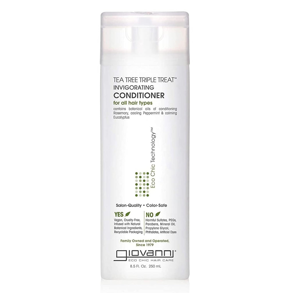 GIOVANNI Tea Tree Triple Treat Invigorating Conditioner – Cooling Peppermint, Eucalyptus & Rosemary, 8.5 oz Paraben Free