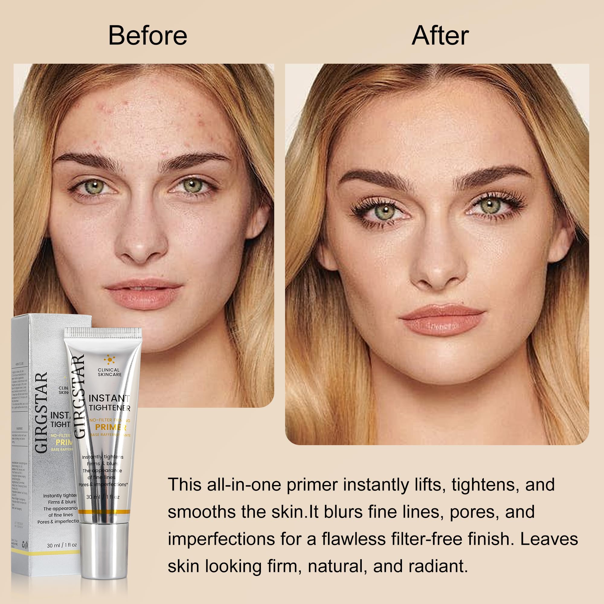 Girgstar Instant Face Primer - Soft Focus, Firming, Long-Wear Base