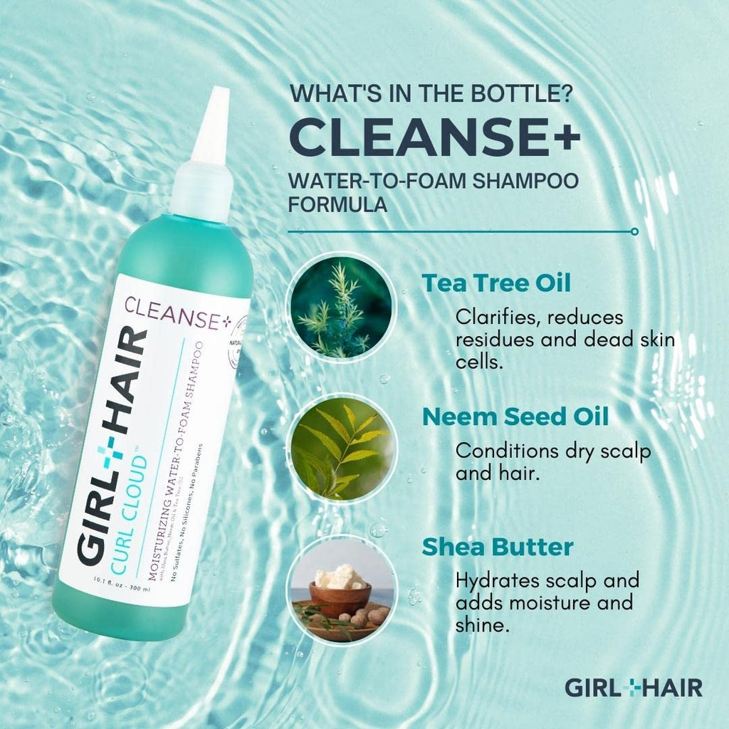 GIRL+HAIR Shampoo & Conditioner Set – Hydration for Dry Hair & Scalp, Color Safe, Vegan (2x 10.1 oz)
