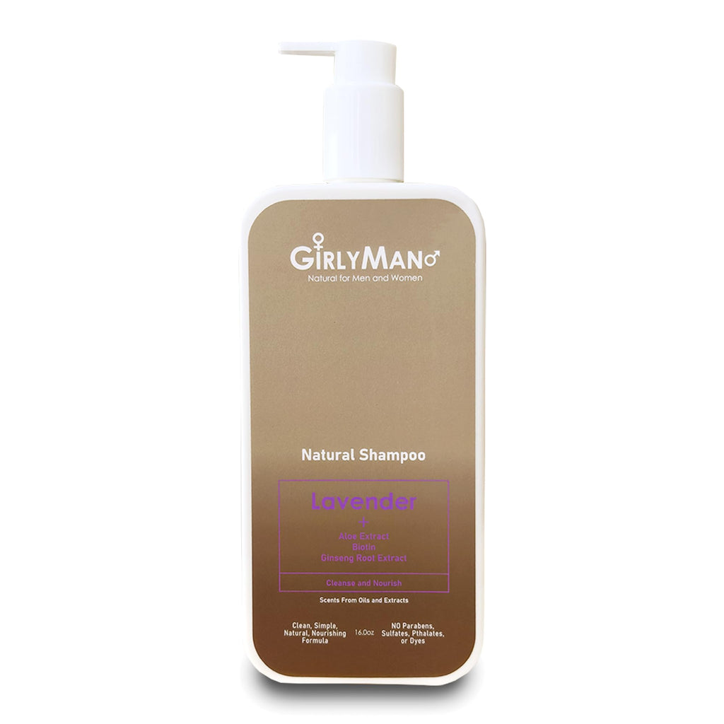 GirlyMan Lavender Natural Non-Toxic Shampoo – Olive Oil, Argan Oil & Biotin