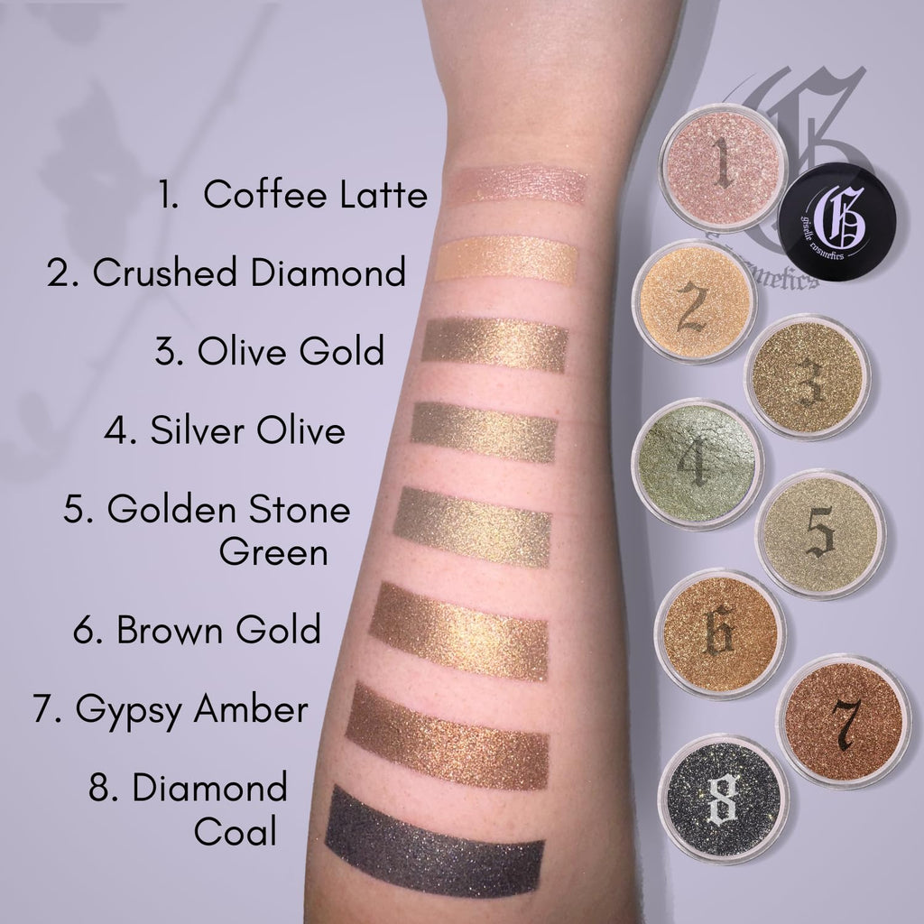 Giselle Cosmetics Crushed Diamond Tan Eye Shadow – Loose Glitter Mineral Palette