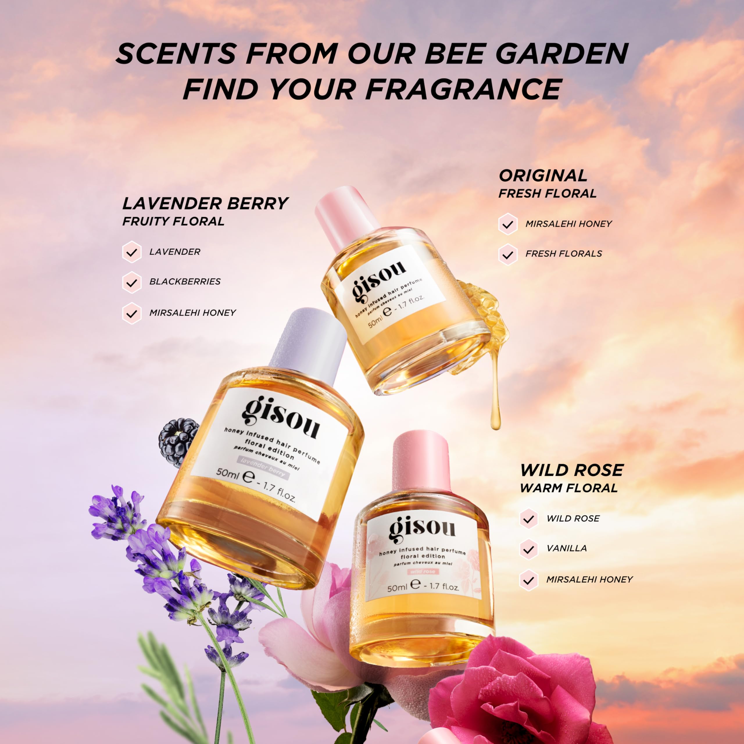 Gisou Honey Infused Hair Perfume – Long-Lasting Fragrance with Mirsalehi Honey & Argan Oil